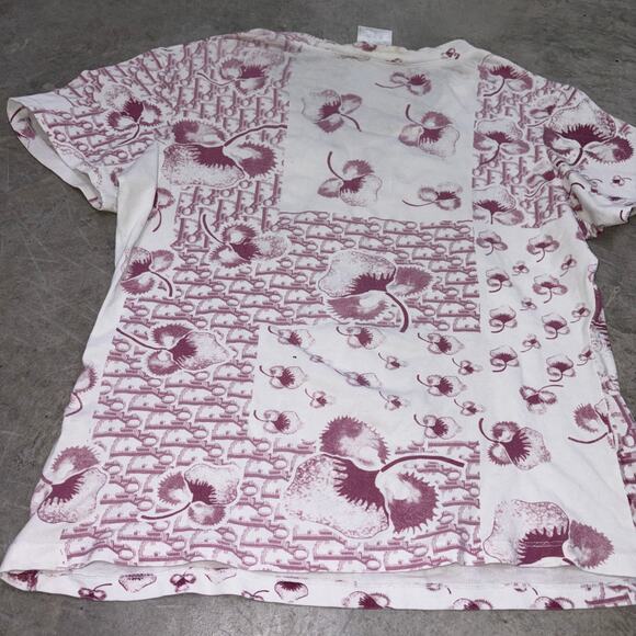 Christian Dior Rare Galliano Cherry Blossom Motif Tee Red RARE All over SZ 11 - Picture 8 of 9